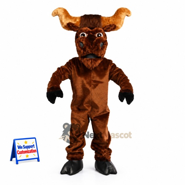 Bull Mascot Costume - Brown for Street Fairs
