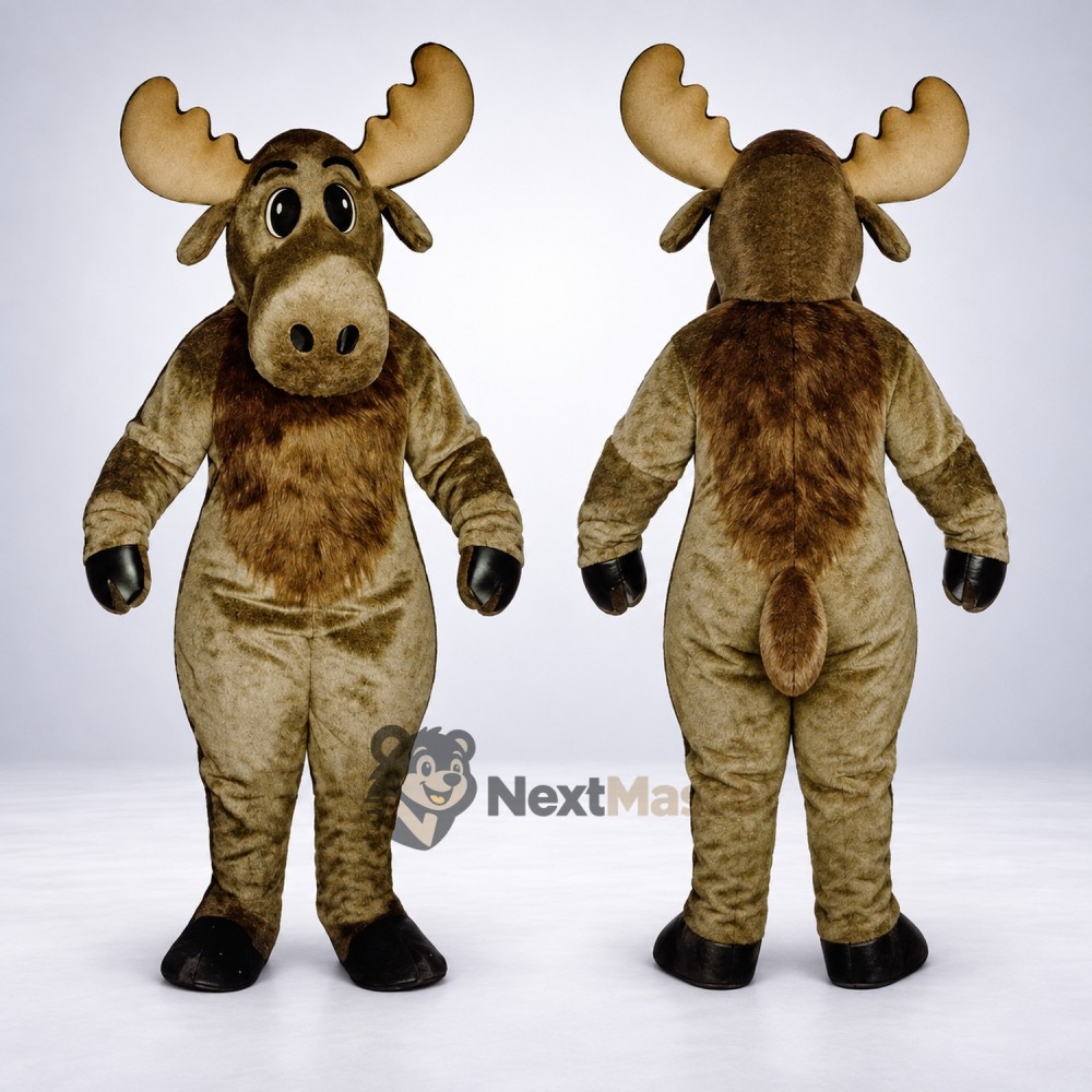 Moose Mascot Costume - Brown for Spring Events Moose Mascot Costume - Brown for Spring Events