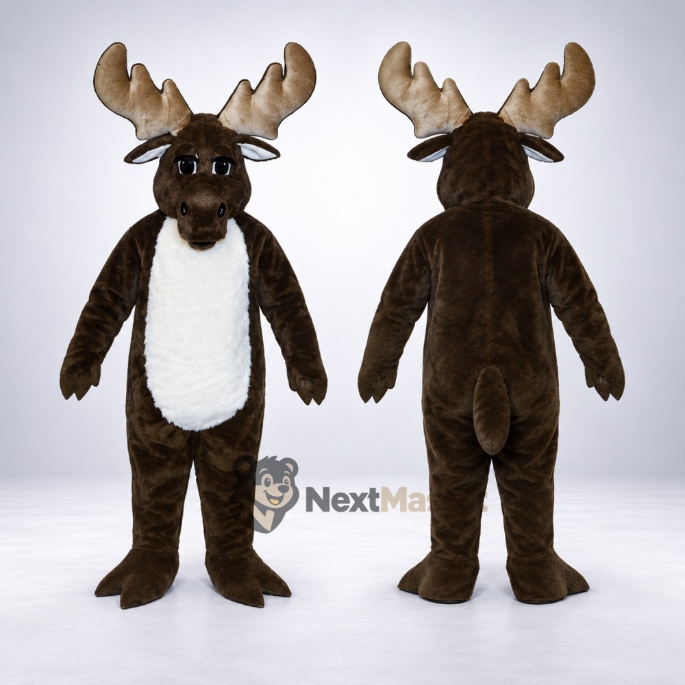 Moose Mascot Costume - Brown for Community Parades Moose Mascot Costume - Brown for Community Parades