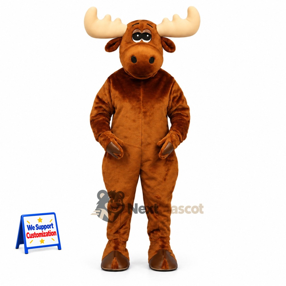 Moose Mascot Costume - Brown for School Parades Moose Mascot Costume - Brown for School Parades