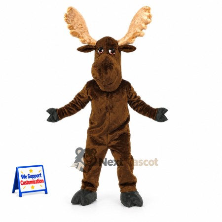 Moose Mascot Costume - Brown for Festival Parades Moose Mascot Costume - Brown for Festival Parades