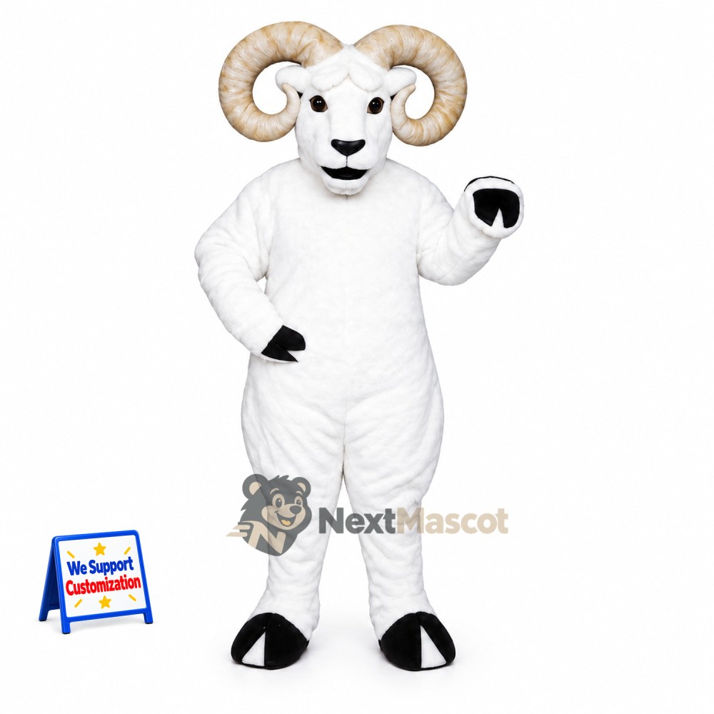 Ram Mascot Costume - White for Sports Days
