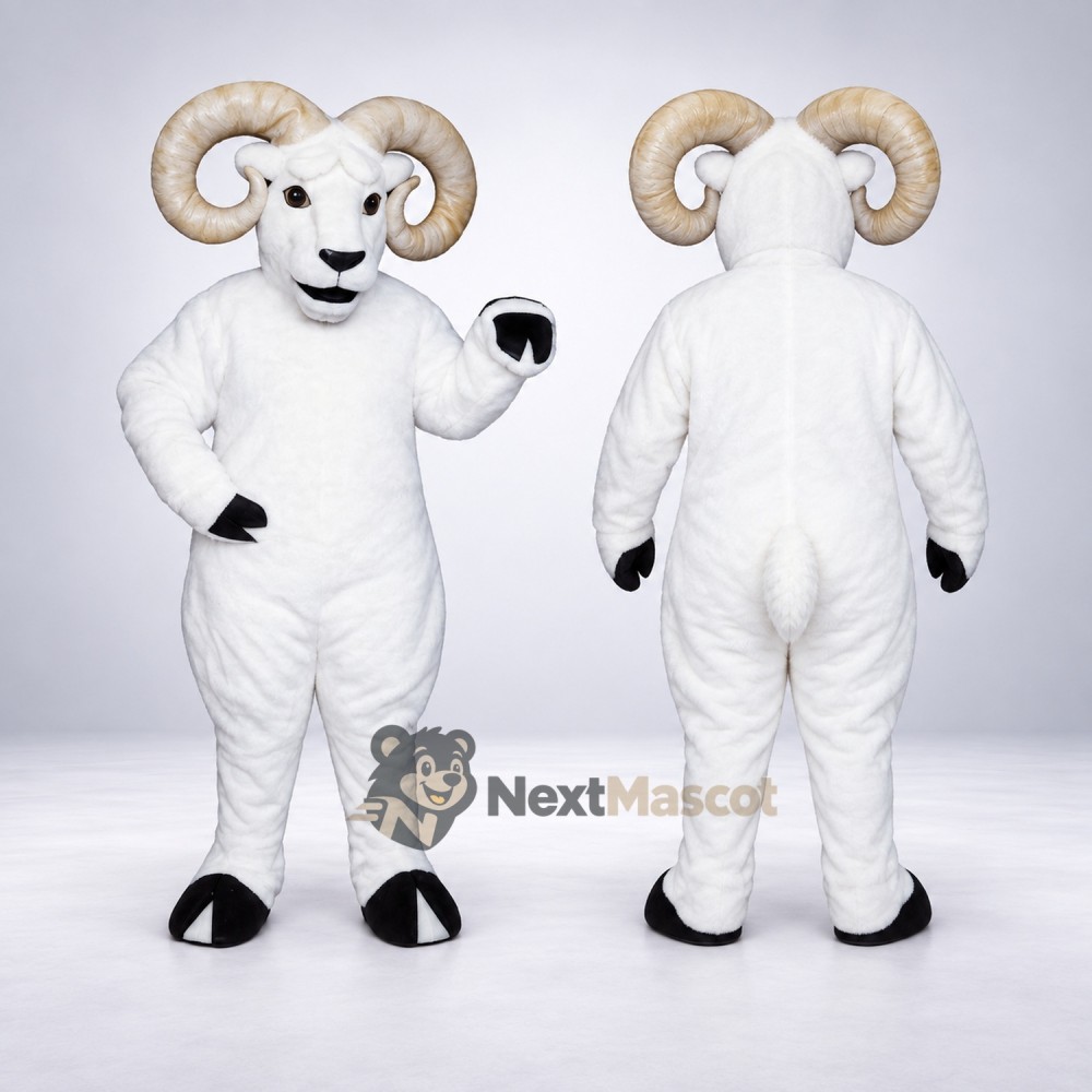Ram Mascot Costume - White for Sports Days