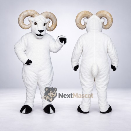 Ram Mascot Costume - White for Sports Days