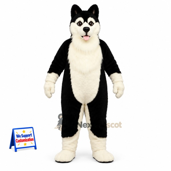 Husky Mascot Costume - Black and White for Birthday Parties