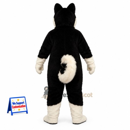Husky Mascot Costume - Black and White for Birthday Parties Husky Mascot Costume - Black and White for Birthday Parties
