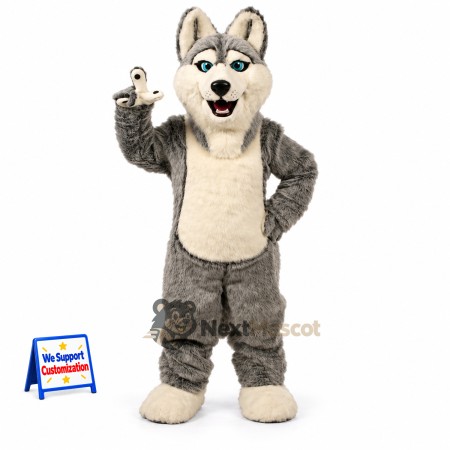 Husky Mascot Costume - Gray for Fairs Husky Mascot Costume - Gray for Fairs