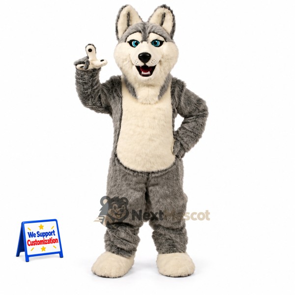 Husky Mascot Costume - Gray for Fairs