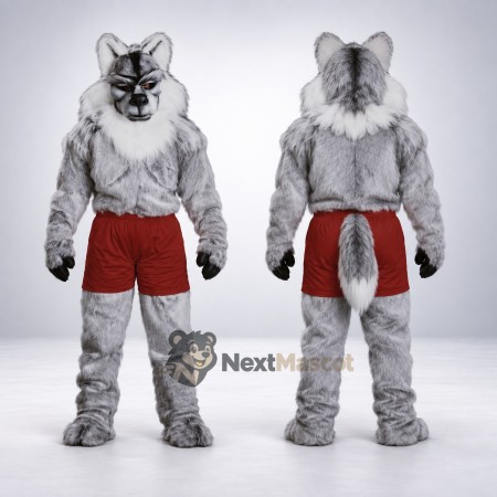 Wolf Mascot Costume - Muscular Wolf Mascot Costume - Muscular