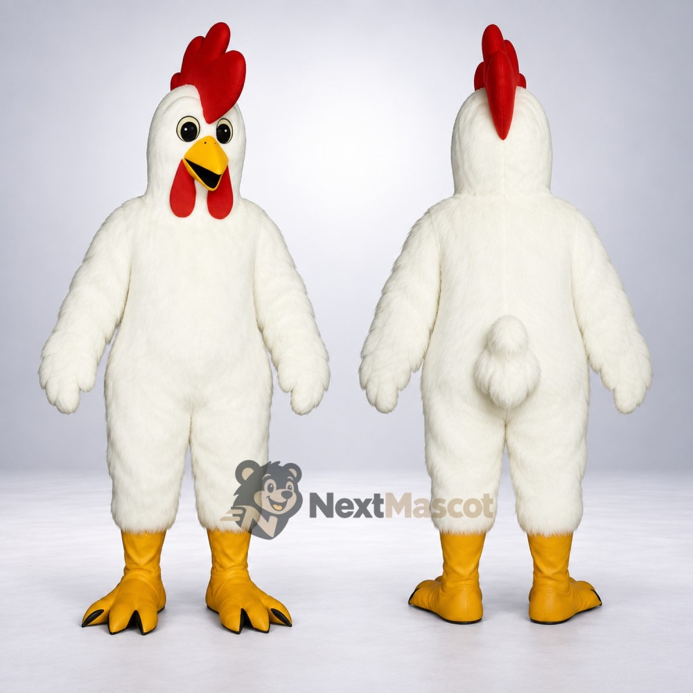Rooster Mascot Costume - White for Campus Events Rooster Mascot Costume - White for Campus Events