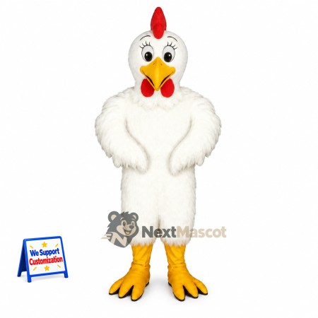 Rooster Mascot Costume - White for School Fairs Rooster Mascot Costume - White for School Fairs