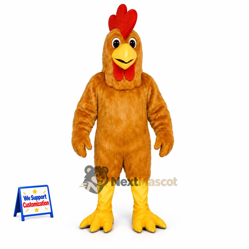 Rooster Mascot Costume - Brown for School Events Rooster Mascot Costume - Brown for School Events