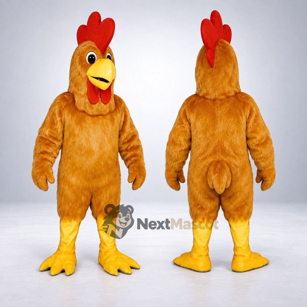 Rooster Mascot Costume - Brown for School Events Rooster Mascot Costume - Brown for School Events