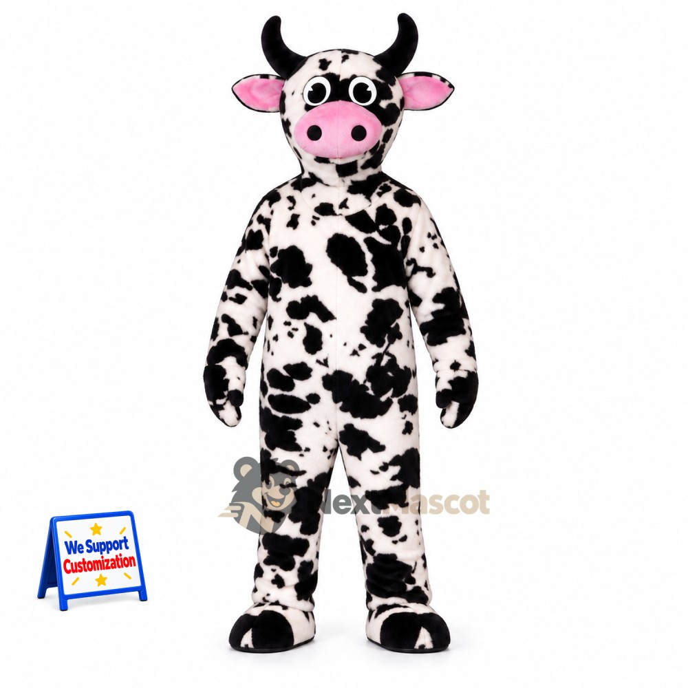 Cow Mascot Costume - Spotted for Community Fairs Cow Mascot Costume - Spotted for Community Fairs