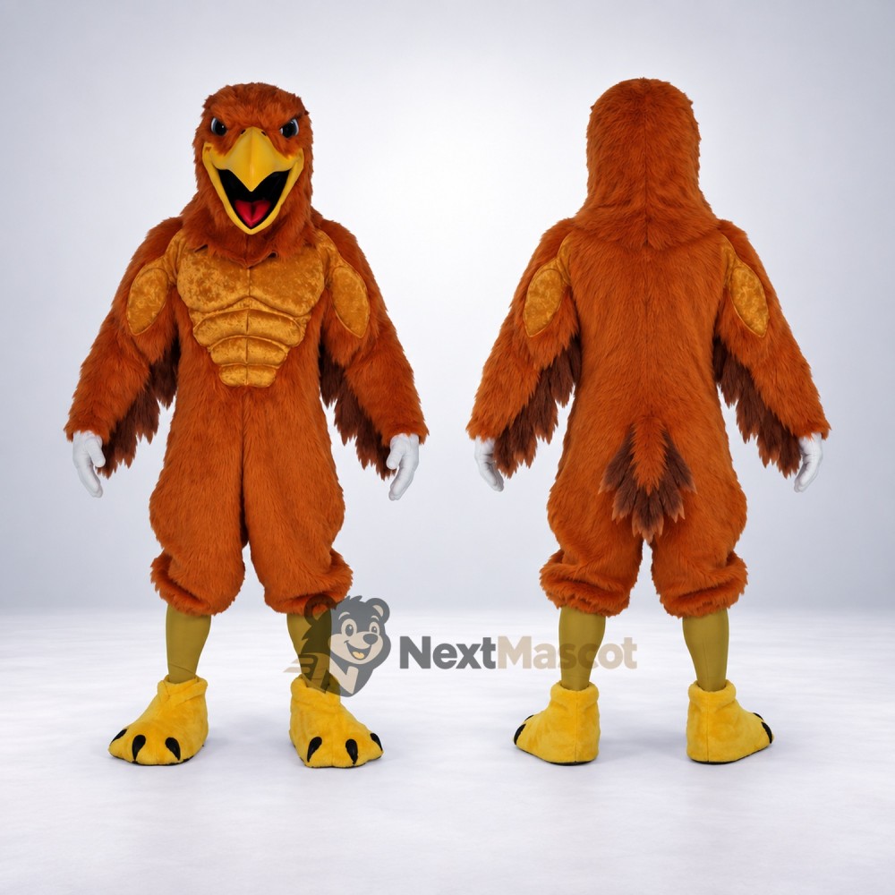 Eagle Mascot Costume - Muscular, Brown for School Events Eagle Mascot Costume - Muscular, Brown for School Events