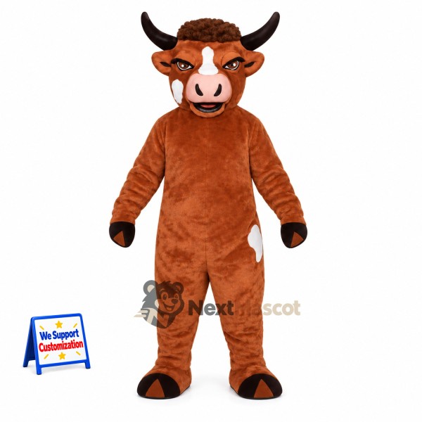 Bull Mascot Costume - Brown for Fan Events