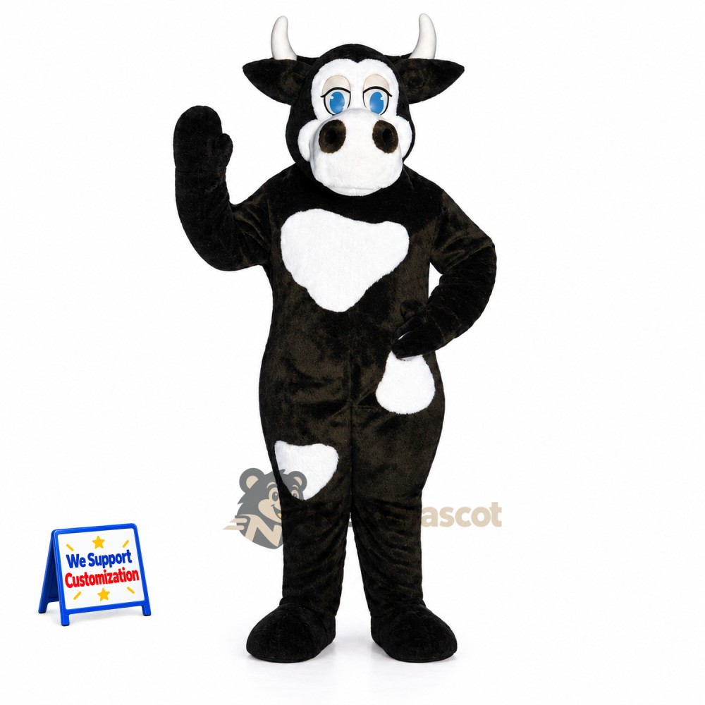 Bull Mascot Costume - Black and White for Parades Bull Mascot Costume - Black and White for Parades