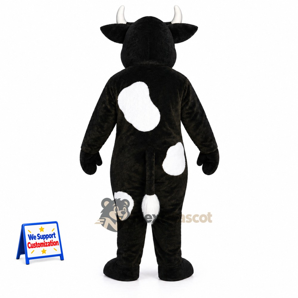 Bull Mascot Costume - Black and White for Parades Bull Mascot Costume - Black and White for Parades