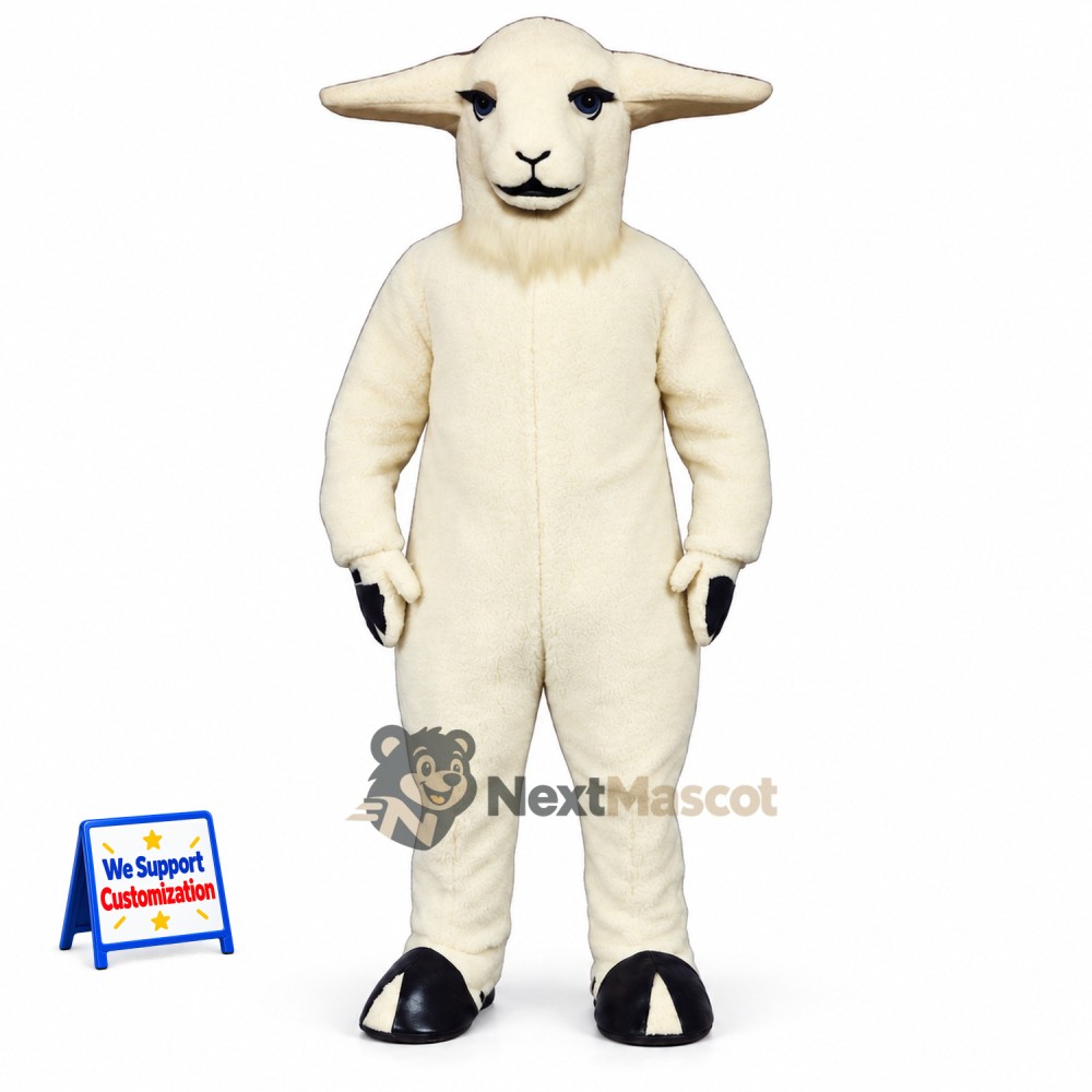 Sheep Mascot Costume - White for Community Events
