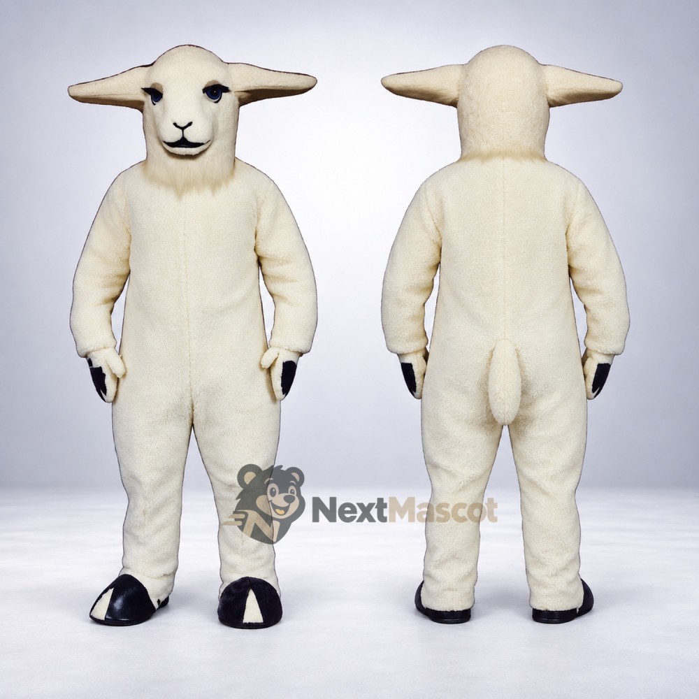 Sheep Mascot Costume - White for Community Events