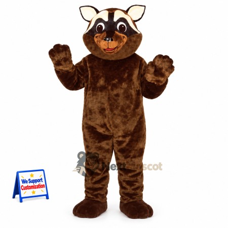 Raccoon Mascot Costume - Brown, White Facial Stripes for Parades Raccoon Mascot Costume - Brown, White Facial Stripes for Parades