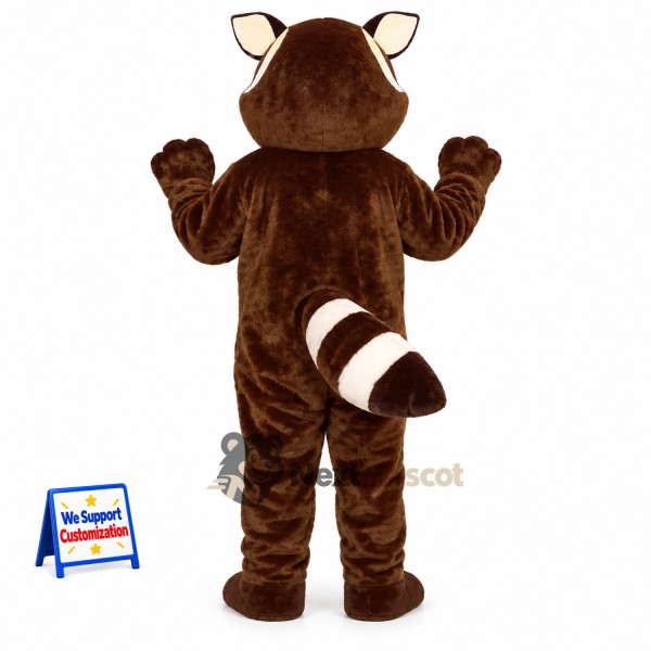 Raccoon Mascot Costume - Brown, White Facial Stripes for Parades
