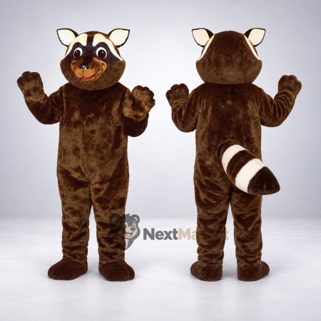 Raccoon Mascot Costume - Brown, White Facial Stripes for Parades Raccoon Mascot Costume - Brown, White Facial Stripes for Parades