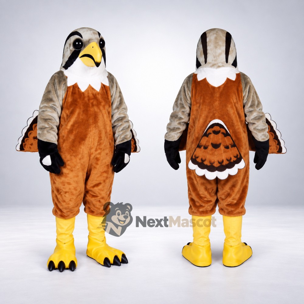 Falcon Mascot Costume - Brown for School Events Falcon Mascot Costume - Brown for School Events
