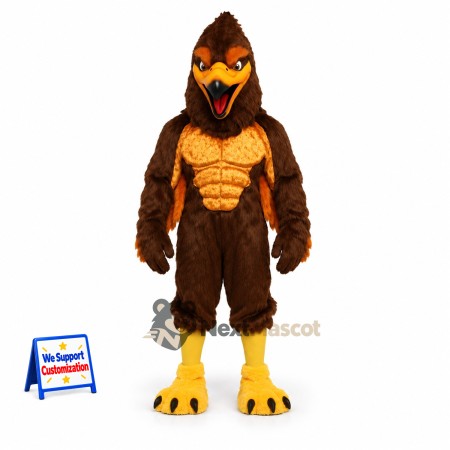 Eagle Mascot Costume - Muscular, Brown for Community Events Eagle Mascot Costume - Muscular, Brown for Community Events
