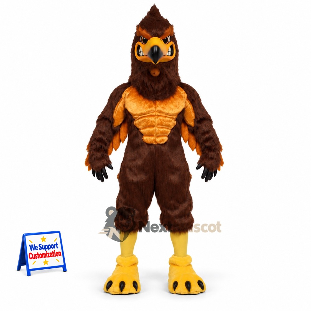 Eagle Mascot Costume - Muscular, Brown for Festivals Eagle Mascot Costume - Muscular, Brown for Festivals