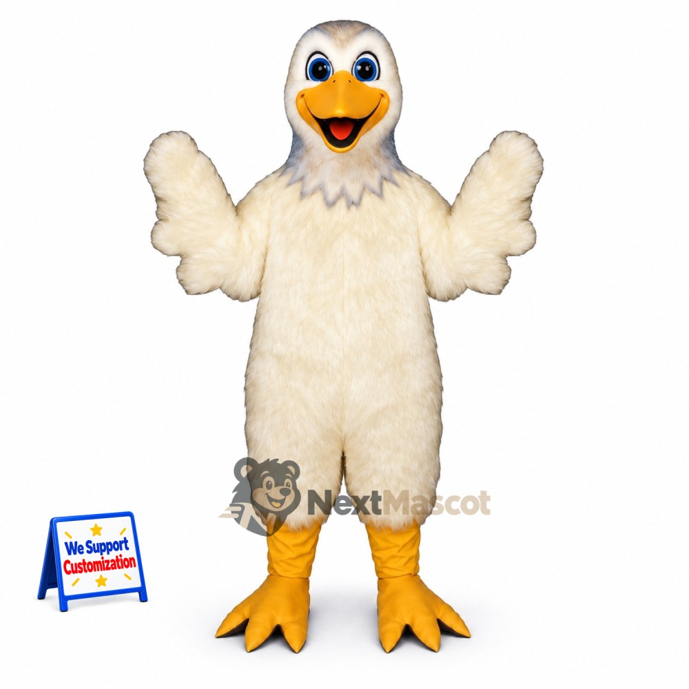 Duck Mascot Costume - White, Orange Bill for Parades