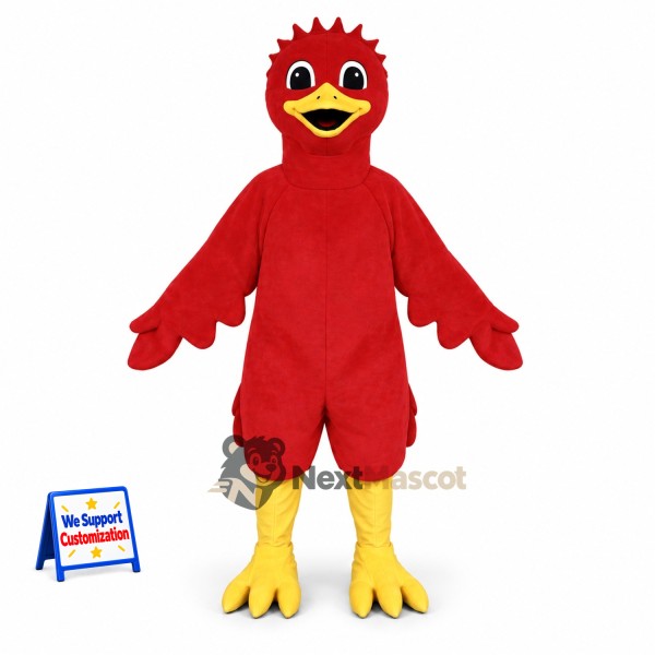 Bird Mascot Costume - Red for School Spirit