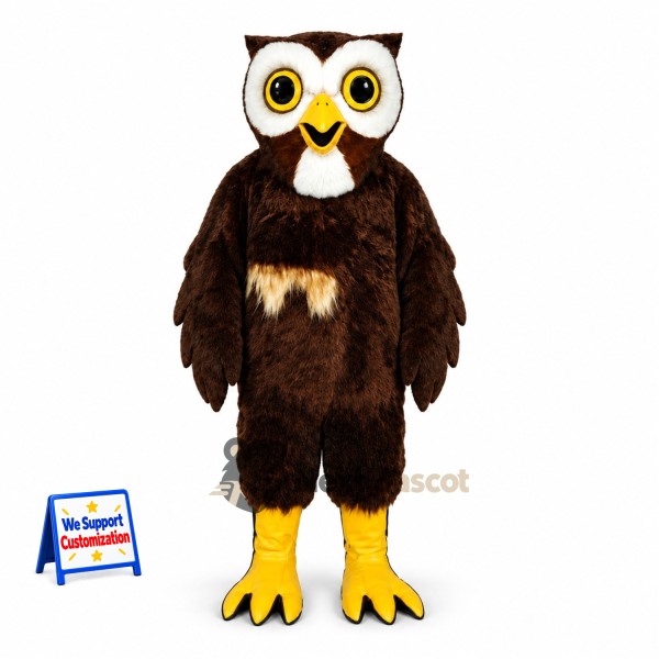 Owl Mascot Costume - Brown for Promotions