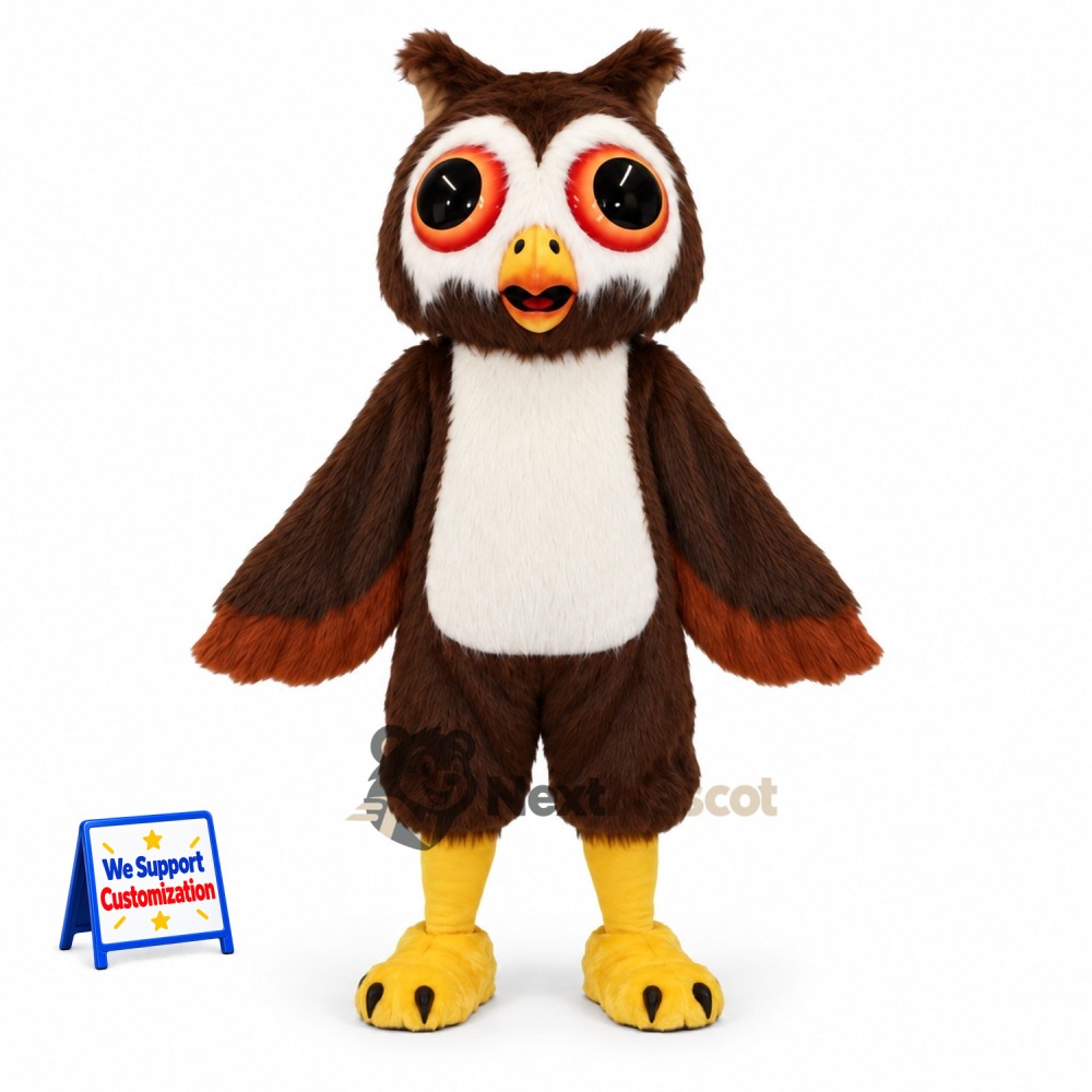 Owl Mascot Costume - Brown for Grand Openings
