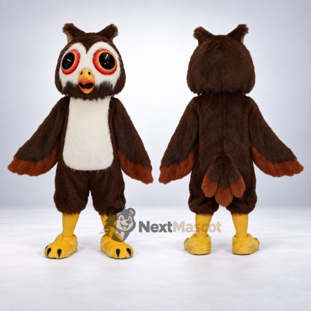 Owl Mascot Costume - Brown for Grand Openings