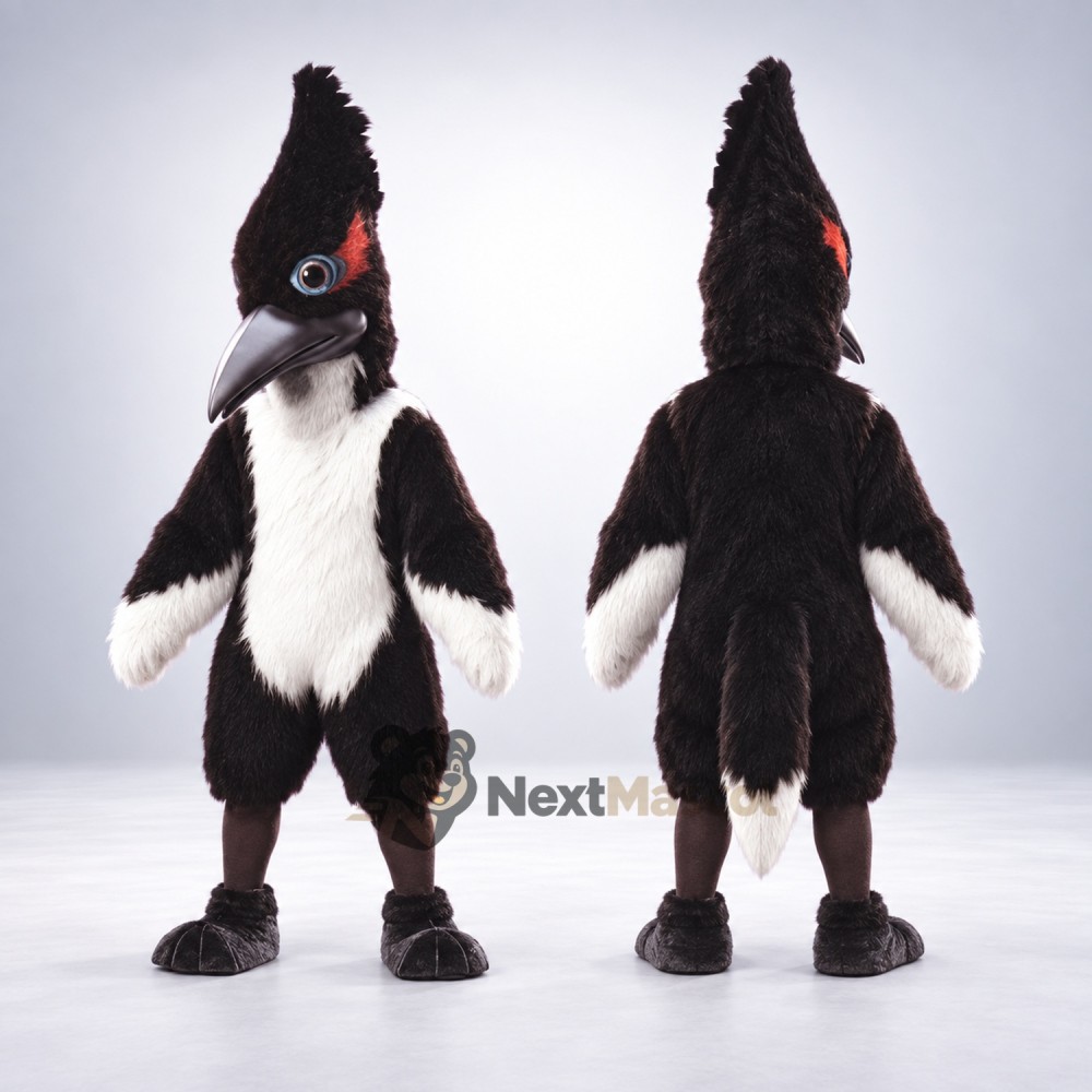 Woodpecker Mascot Costume - Black Woodpecker Mascot Costume - Black