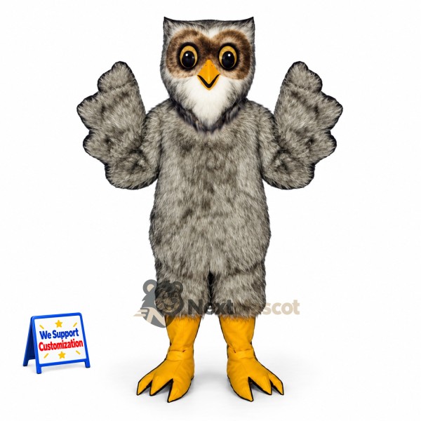 Owl Mascot Costume - Gray for School Spirit