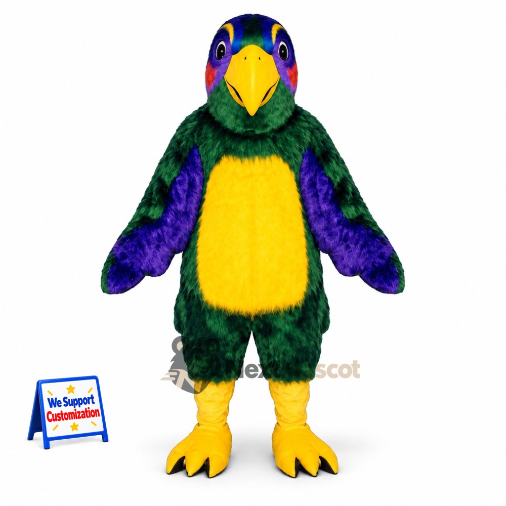 Parrot Mascot Costume - Green for School Spirit Parrot Mascot Costume - Green for School Spirit