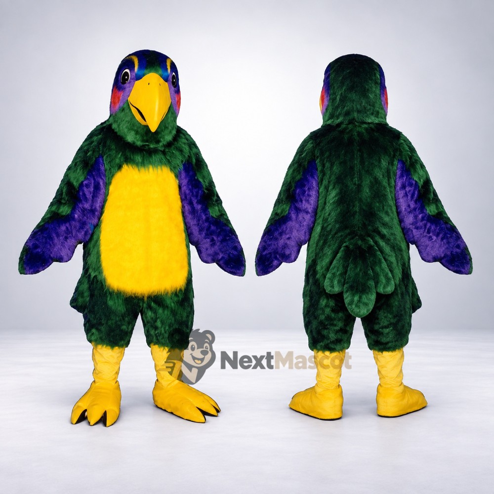 Parrot Mascot Costume - Green for School Spirit Parrot Mascot Costume - Green for School Spirit