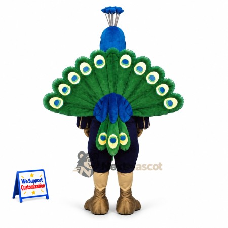 Peacock Mascot Costume - Blue for Community Events Peacock Mascot Costume - Blue for Community Events