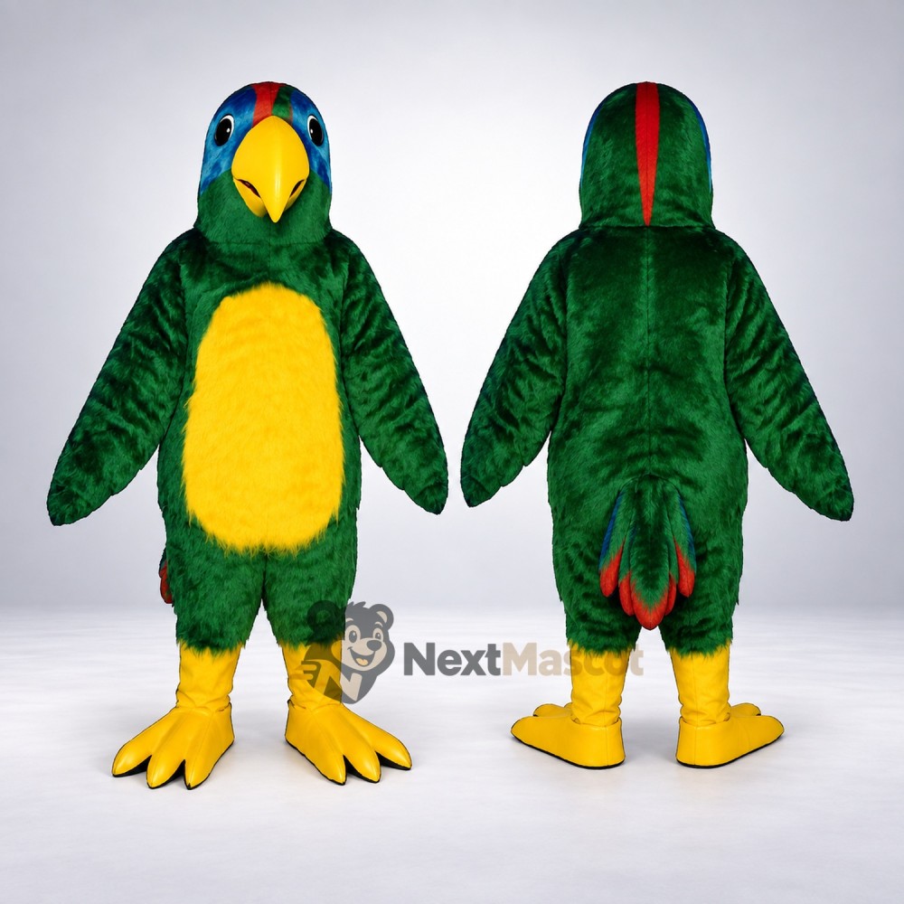 Parrot Mascot Costume - Green for Carnivals Parrot Mascot Costume - Green for Carnivals