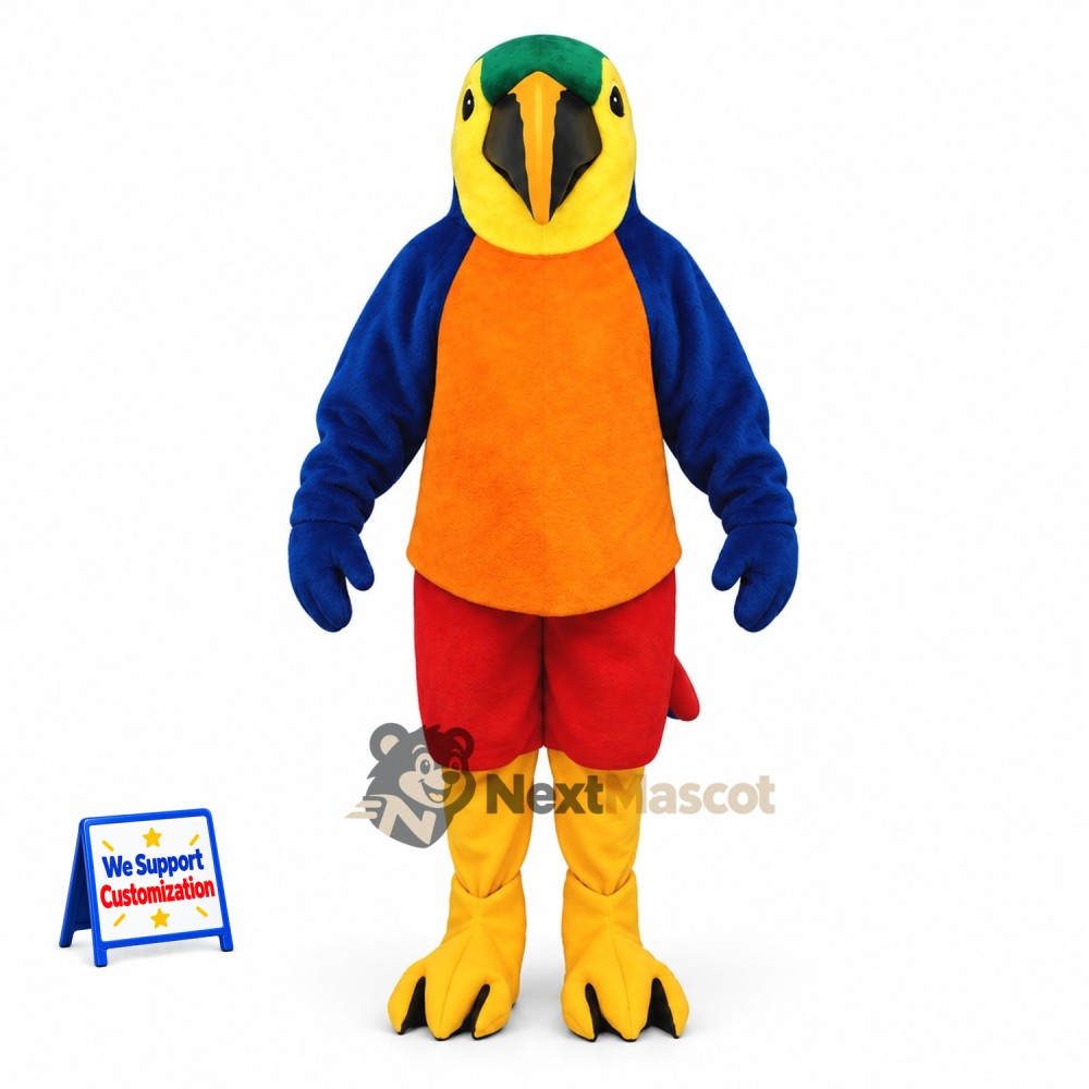 Parrot Mascot Costume - Blue and Yellow for Festivals Parrot Mascot Costume - Blue and Yellow for Festivals