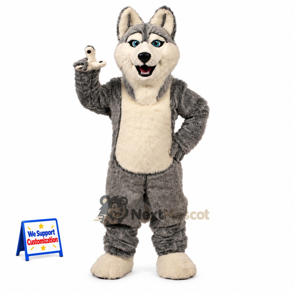 Husky Mascot Costume - Gray for Fan Events Husky Mascot Costume - Gray for Fan Events