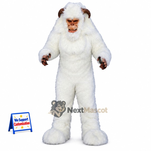 Monkey Mascot Costume - White