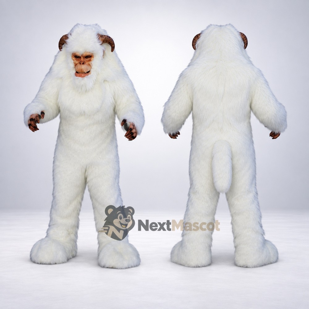 Monkey Mascot Costume - White Monkey Mascot Costume - White