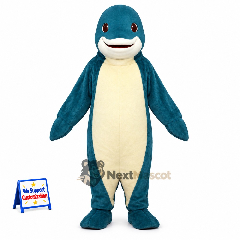 Dolphin Mascot Costume - Blue for Sea Life Shows