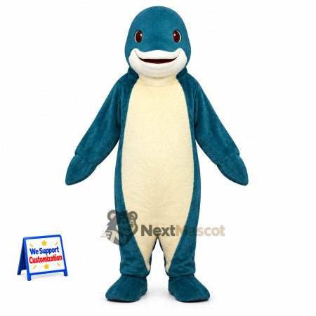 Dolphin Mascot Costume - Blue for Sea Life Shows