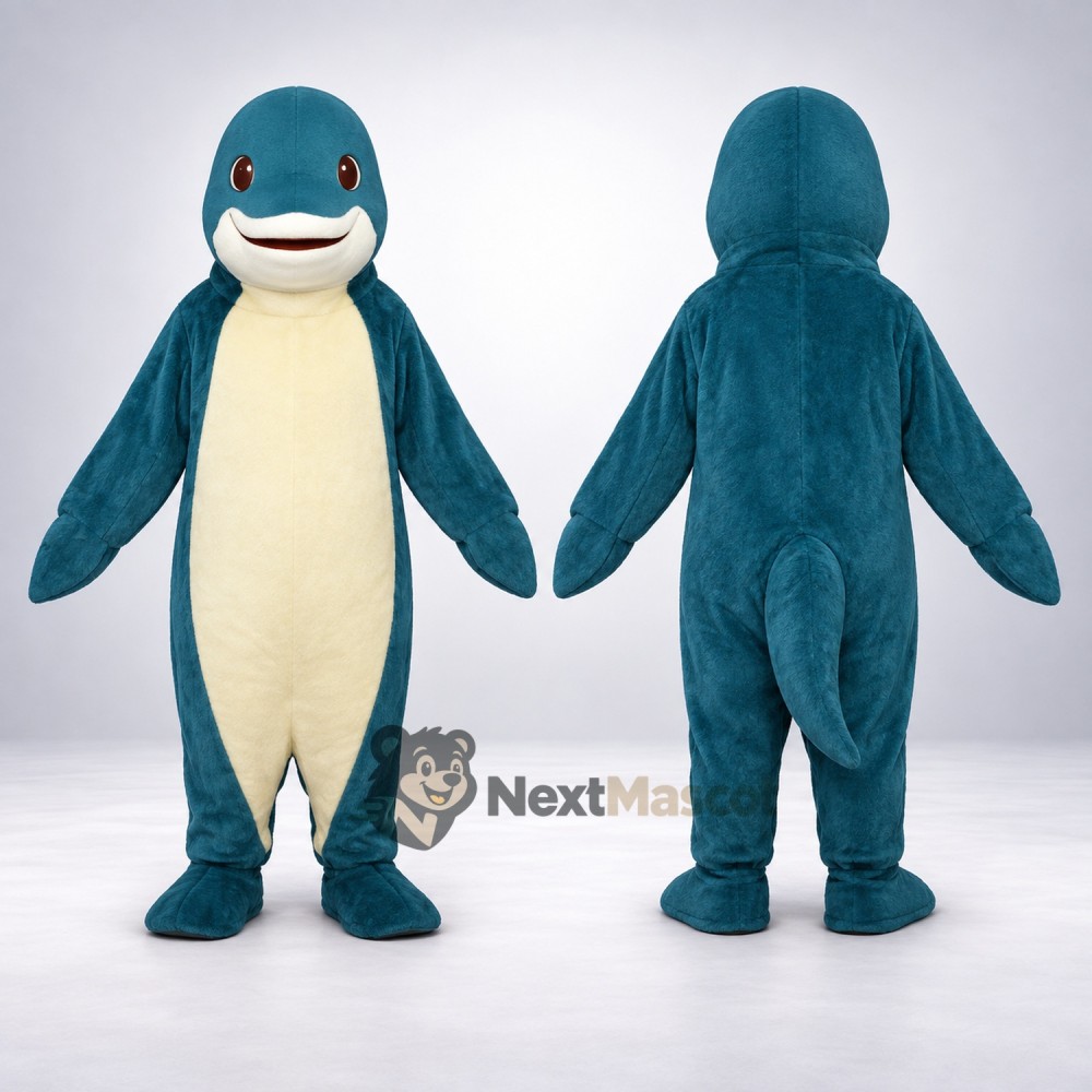 Dolphin Mascot Costume - Blue for Sea Life Shows
