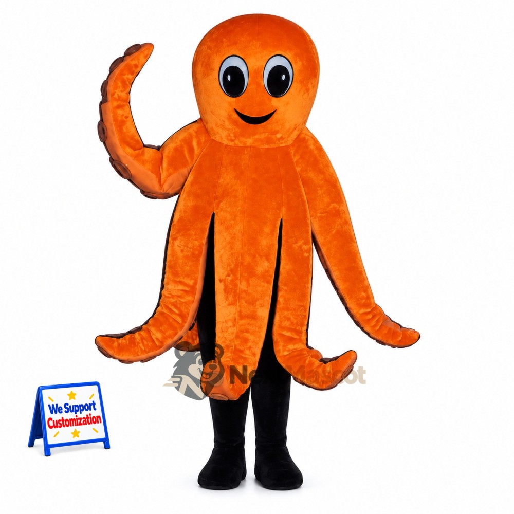 Octopus Mascot Costume - Orange for Ocean Events