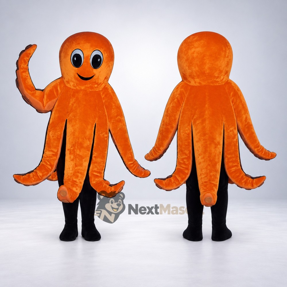 Octopus Mascot Costume - Orange for Ocean Events